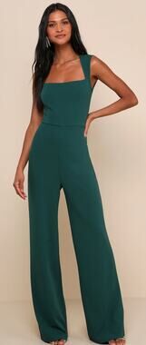 New Enticing Endeavors Emerald Green Jumpsuit
